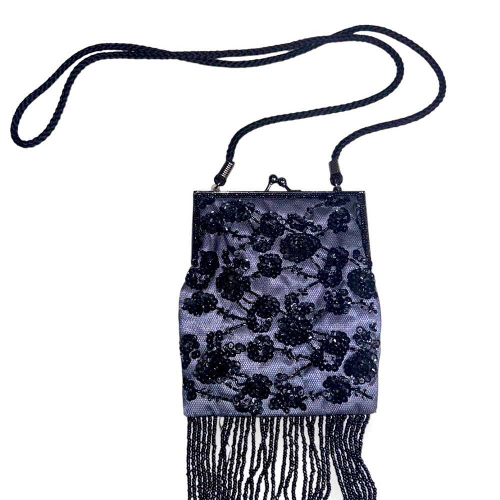NWOT Lancôme beaded and fringed evening bag/clutch